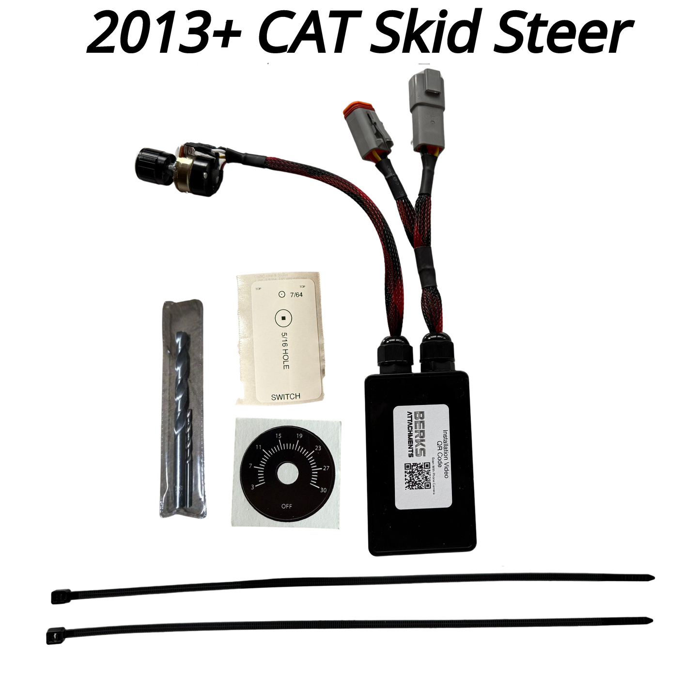 Plug & Play Intermittent Wiper Delay Kit for 2013+ CAT Skid Steers | 3-30 Sec Adjustable Delay Knob | Easy Install & Durable Design