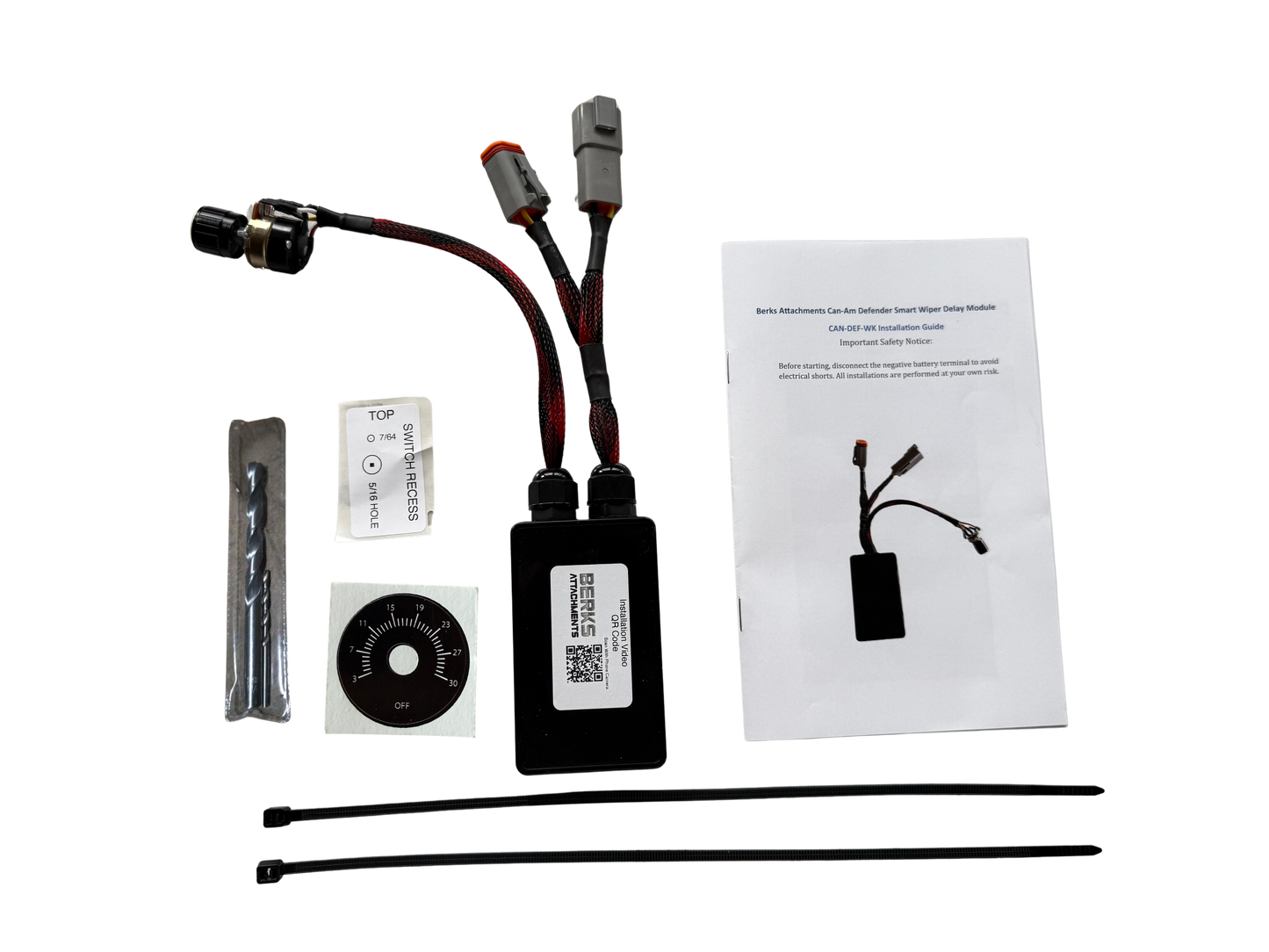 Plug & Play Intermittent Wiper Delay Kit for Can-Am Defender (2016-Present) | 3-30 Sec Adjustable Delay Knob | Easy Install & Durable Design